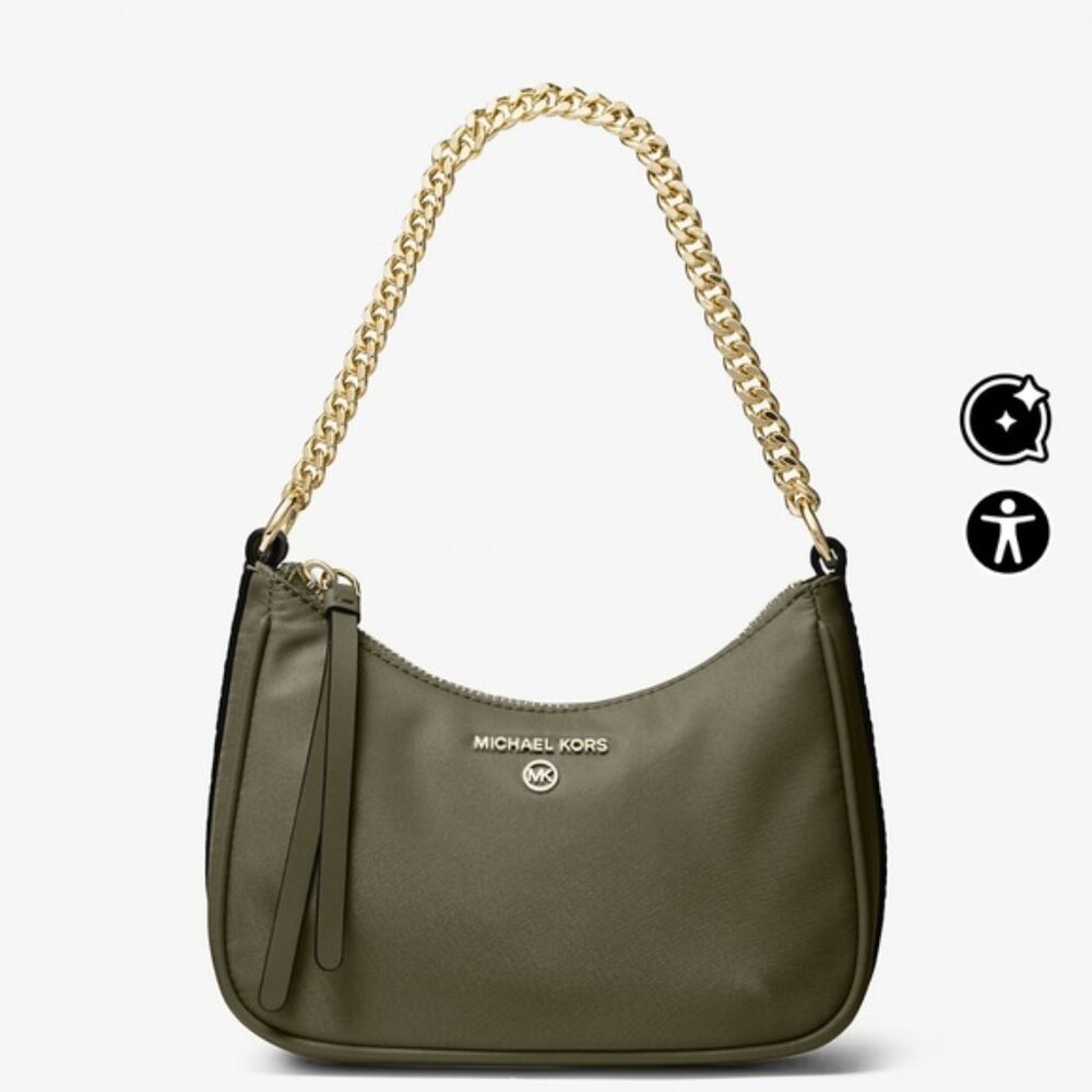 Michael Kors Jet Set Charm Chain Nylon Crossbody/Pouchette Shoulder Bag